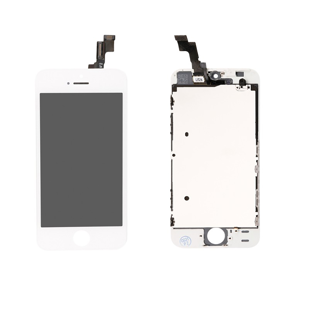 iPhoe_5s_White_LCD_and_Digitizer_Glass_Screen_Replacement_-_Grade_A.jpg iPhone 5S LCD (Compatible) - Hvid - Image 1