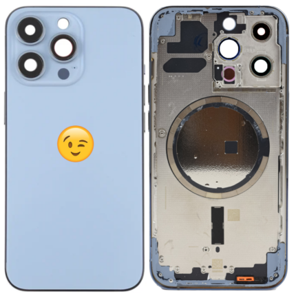 iPhone-13-Pro-Semi-komplet-Bagcover-pulled-sierra-blue-logo