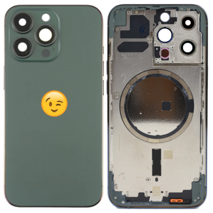 iPhone-13-Pro-Semi-komplet-Bagcover-pulled-alpine-green-logo